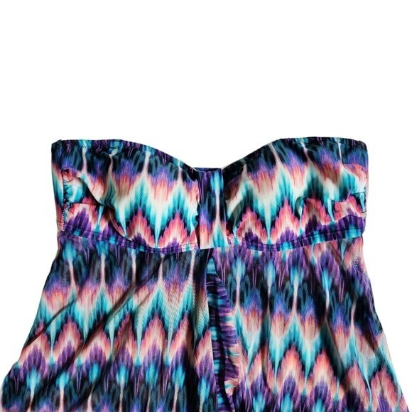 Croft & Barrow Tummy Slimmer Mesh Flyaway Bandeaukini swim top sz 8 - Picture 4 of 12